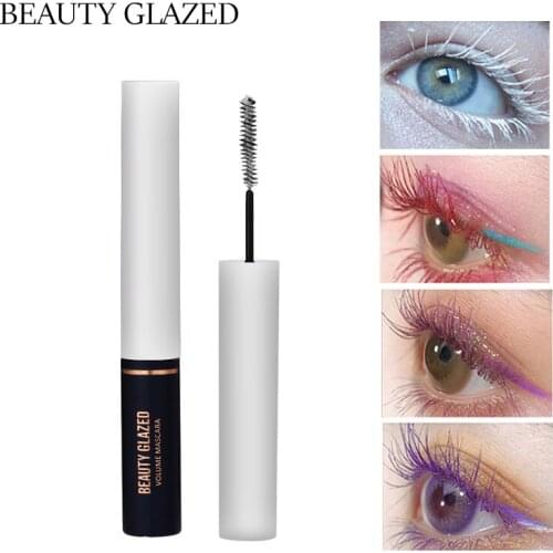 BEAUTY GLAZED New 6 Colors Mascara Tear Makeup Shine Colourful Curling Waterproof Fast Dry Eyelash Extension Cosmetics