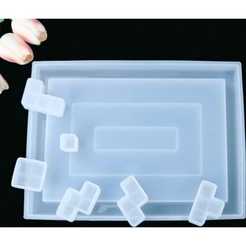 DIY Creativity Tetris Square Silicone Mold Jewelry Fillings Pendant Accessories Charms Handmade Epoxy Resin Cabochon Mould Craft