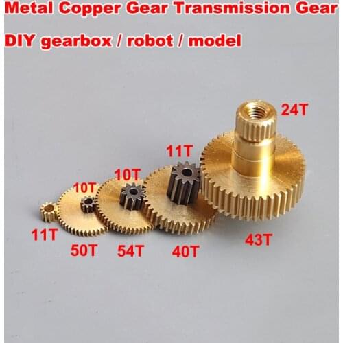 Micro Metal Copper Gears Transmission Gears 11T 50T 54T 40T 43T 0.2 0.3 0.35 Modulus Multiple Specifications DIY gearbox
