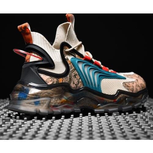 Fashion Men Sneakers Summer Breathable Running Shoes Men Graffiti Sports Shoes Classic Antiskid Damping Jogging Shoes Zapatillas