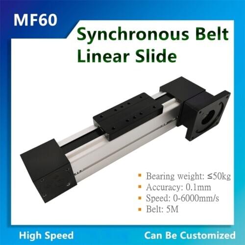 MF60 Timing Belt Sliding Table Module High Speed Belt Sliding Table Heavy Load can be equipped with various motors