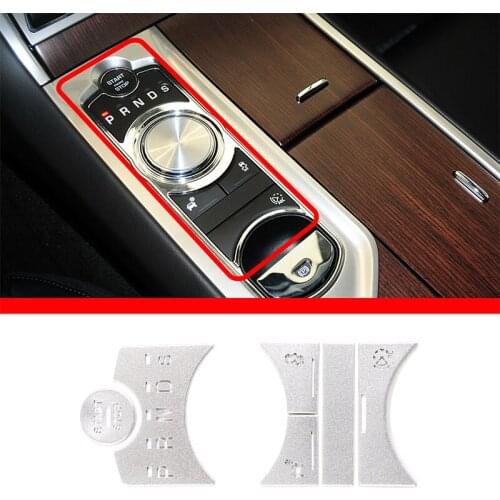 For Jaguar XF 2012-2015 Interior Central Control Gear Shift Sticker Silver Car Modification Accessories 6 Pcs