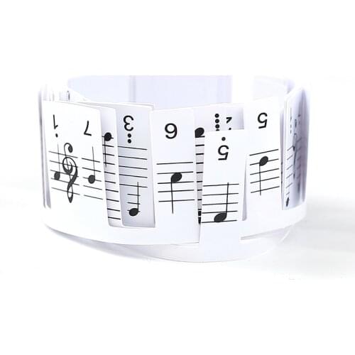 New Paste-Free Note Strip Grand/Upright/Electric Piano Keyboard Tone Sticker 88/61 Key Musical Staff Notation Piano Key Stickers