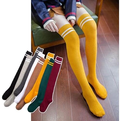 New Sexy socks striped long socks women stockings warm thigh high stockings ladies girls new fashion striped knee socks women