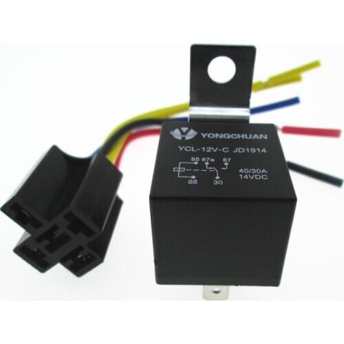 NEW AUTO car 12V relay JD1914 waterproof spdt relay base 12V 12VDC DC12V 40A / 30A 5PIN