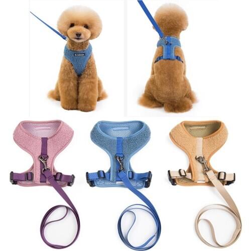 New Simple Dog Harness Leash Set Vest for Small Medium Pet Dogs Breathable No Pull Cats Dog Leash 1.2m Rope