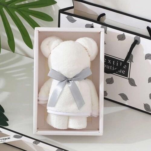 Wholesale coral velvet bear shape towel gift gift hand gift soft absorbent does not lose hair 350 bathroom set hand towel