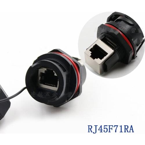 Industrial Waterproof Straight Dual Ethernet Network Ports Bayonet Connectors Cat5e Female Panel Mount Socket Signal Adapter