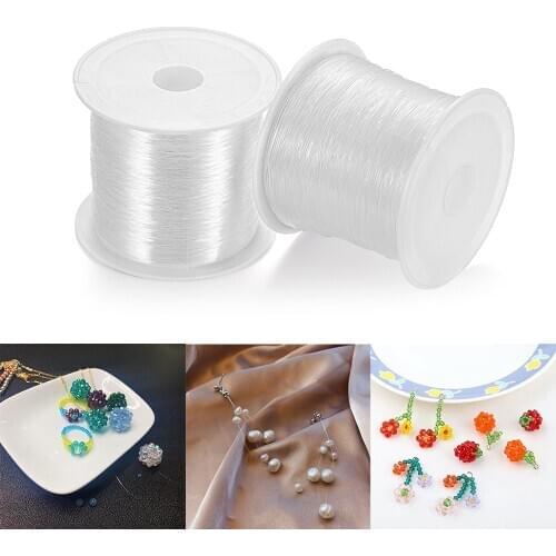 8-90m/roll 0.2 0.4 0.6 0.8mm Non-stretch Crystal Cord Thread Transparent Beading Crystal Rope For DIY Jewelry Making Accessories