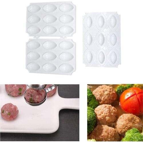 9 Holes Manual Meatball Maker Machine Meatloaf Mold DIY Stuffed Minced Meat Processor Desserts Cake Kitchen Tools Accessories