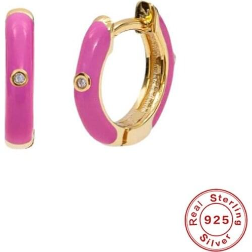 S925 Sterling Silver Round Oil Drop Earrings European And American Creative Personality Diamond Trend Earrings Female Jewelry