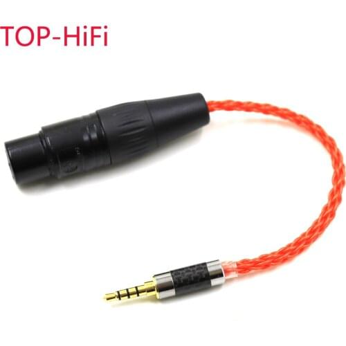 TOP-HiFi UPOCC Single Crystal Coppe 3.5mm TRRS Balanced Male to 4pin XLR Balanced Female Audio Adapter Cabler