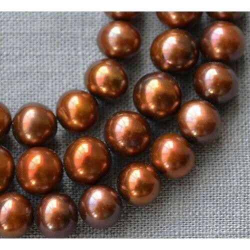 Unique Pearls jewellery Store Real Freshwater Pearl Potato Loose Pearl Jewellery Brown Color 7-8mm One Full Strand YLC1-63