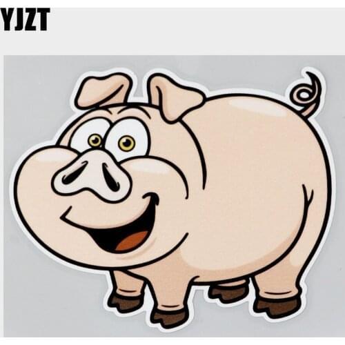 YJZT 13.3CM×11.2CM Funny Pet Pig Cute Decal Car Sticker PVC 11C-0286