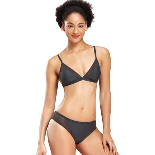 2020 Womens Gray Sexy Cover Mesh Splicing Bikini Swimsuit Lingerie Set For Women Ladies Bikini Swimwear Swim Suits Woman