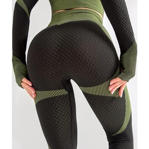 Women Yoga Sports Leggings Pants Stretchy Fitness Joggers Gym Leggings Running Seamless Gym Sportswear Tummy Control High Waist