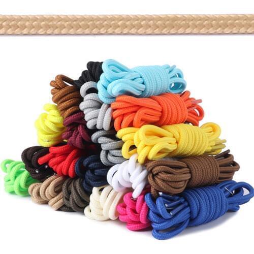1Pair Vintage Round Elastic Shoelaces Casual Sports Boots Lace Polyester Solid Shoelace Classic Shoelaces Sneakers Women Man