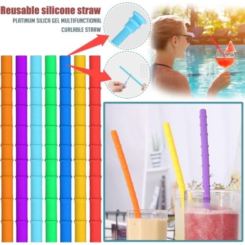 1pc Reusable Silicone Straws Flexible Curved Folding Straws Wedding Party Drinking Straw Mug Accessories Food Grade Drinkware