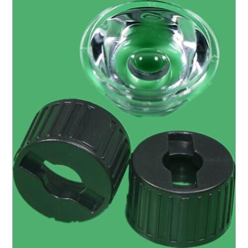 10pcs 5/8/10/15/20/25/30/45/60/90/120 degrees LED Lens With Black Holder For 1W 3W 5W High Power LED Lamp Light