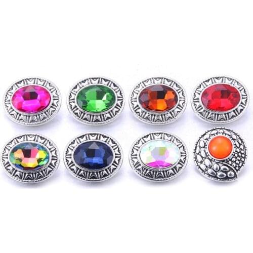 10pcs/lot New Snap Jewelry Rhinestone Crystal Knot Flower 18mm Snap Buttons for Snap Button Bracelets Necklaces Ginger Charms