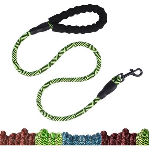 120/128Cm Dog Leash for Large Small Dogs Leash Durable Nylon Leash for Dog Accessories Harness Outdoor Training Sponge Handle