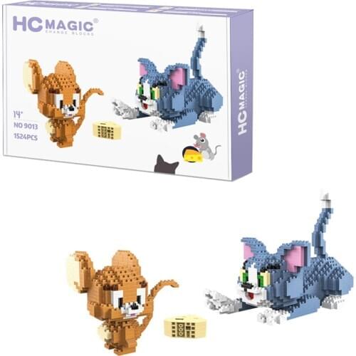 1524pcs Classic Cartoon Anime Diamond Building Blocks Cat and Mouse Tom model Jerry Mini Micro Bricks Toys For Gift