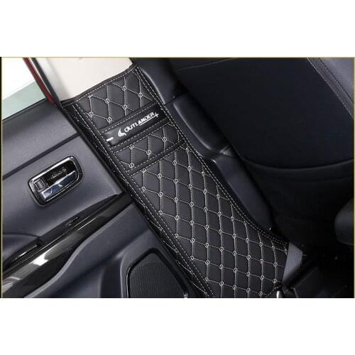 2pcs For Mitsubishi Outlander 2013-2020 Car-covers microfiber leather anti-kick plate anti-play mat