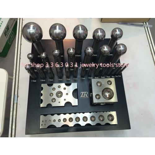 26pcs Jewelry Punch Set Big Size Pcnches and Block for Jewelry Making Silver Gold Plate FORMING TOOLS