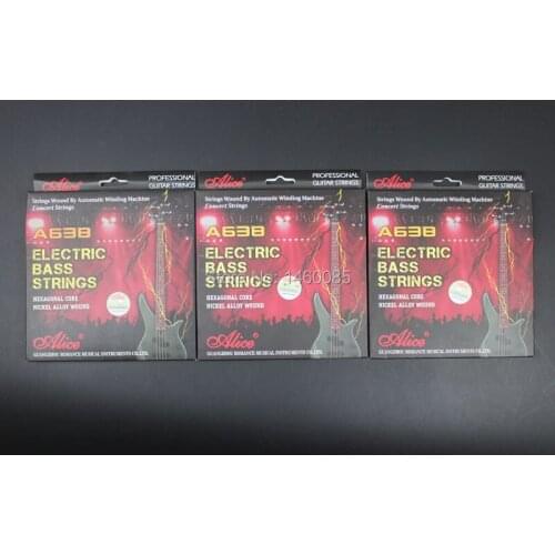 3 Sets Alice A638(4) Hexagonal Core Nickel Alloy Wound 4-Strings Electric Bass Strings