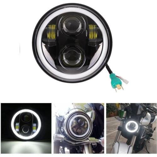 5 3/4 5.75 Inch Moto LED Headlight Halo with DRL for Harley motorcycle Motorcycles