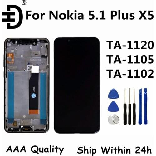 5.86" For Nokia 5.1 Plus LCD Display Touch Digitizer Screen Assembly For Nokia 5.1 Plus X5 Screen Replacement TA-1120 TA-1105