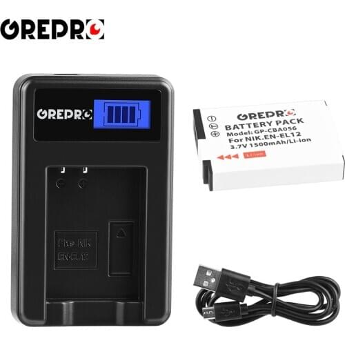 EN-EL12 ENEL12 EL12 Battery + LCD USB Charger for Nikon COOLPIX S630 S610 S640 S1000 S1200pj S31 S6000 S6100 AW120s P340