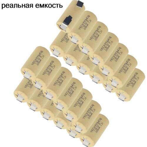 24 pcs SC batteries 2200mAh NICD sub C battery 1.2V real capacity as declared rechargeable akkus for flashlight solar for USAG
