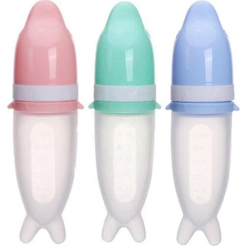 Spoon Bottle with Pacifier Multifunctional Food Grade Silicone Dispensing Spoon Baby Supplies Lid Design Kids Feeding Bottles