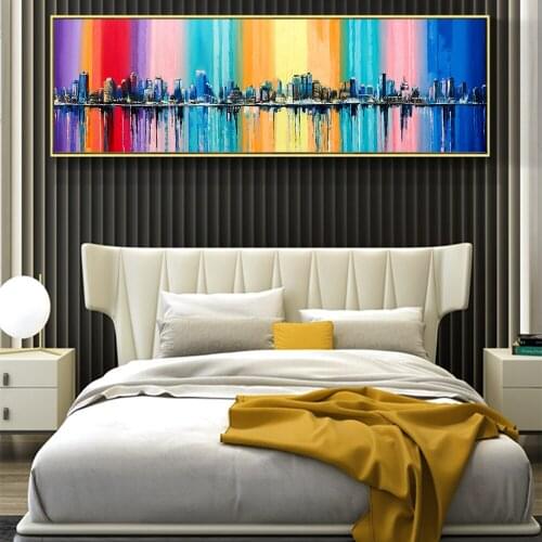 DDWW Canvas Painting Abstract City Building Poster Scenery Pictures Decoration Wall Art For Living Room No Frame Home Decor