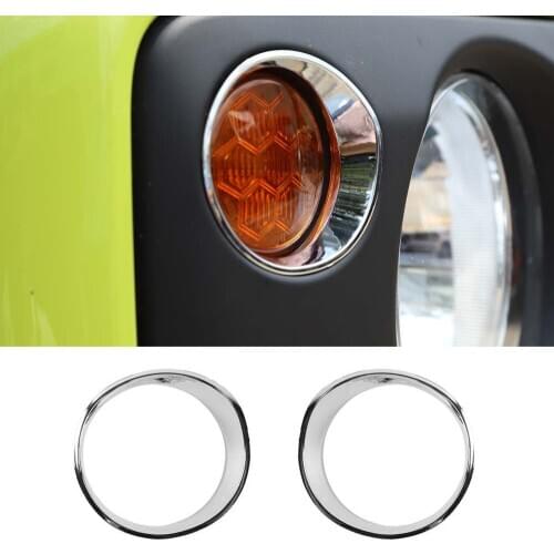For Suzuki Jimny 2019+ Car Front Turn Light Lamp Decoration Ring Trim Styling New Exterior Auto Moldings Accessories
