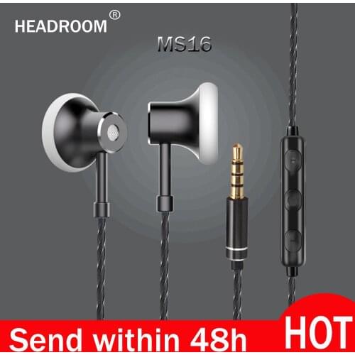 HEADROOM MS16 Earphone with Mic Sports Running Music HIFI Headset Women Man Earplugs Stereo Bass for iPhone 7 Android MP3 Player