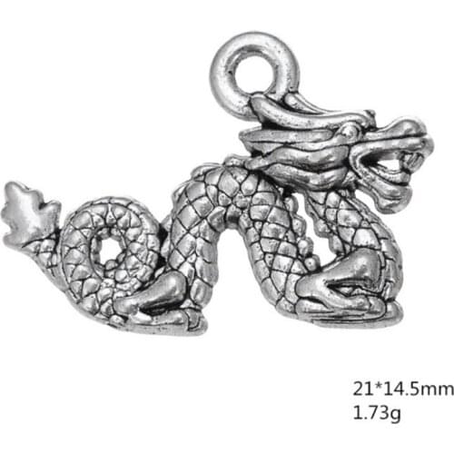 China Style Dragon Charm Pendants Jewelry Making Finding DIY Bracelet Necklace Earring Accessories Handmade Tools 3pcs