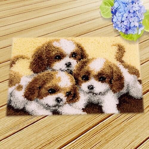 Latch Hook Kits Canvas Tapijt Foamiran For Needlework Embroidery Mat Dieren Knooppakket Blank Canvas Cushions Do It Yourself