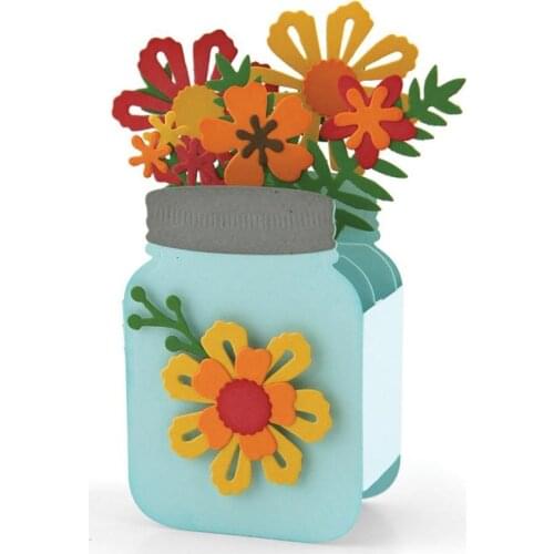 Flowers Bottle Metal Cutting Dies for 2021 New Scrapbooking Frame Edge Stamps Crafts Background Cutter Hollow Cardmaking Stencil