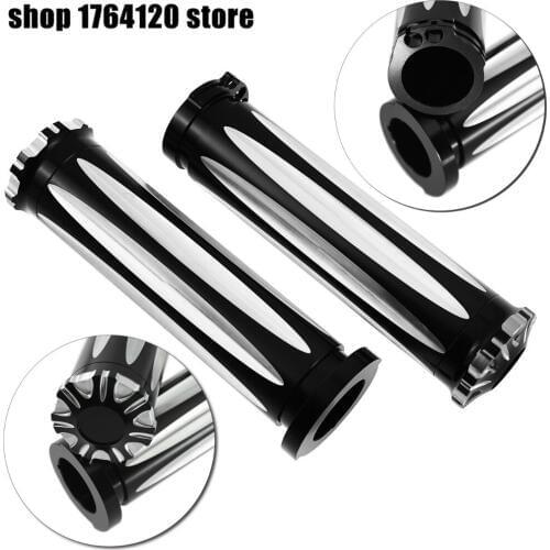 Motorcycle CNC 1" Handlebar Hand Grips Aluminum For Harley Sportster XL883 1200 Softail Touring Dyna Custom Cruiser Chopper