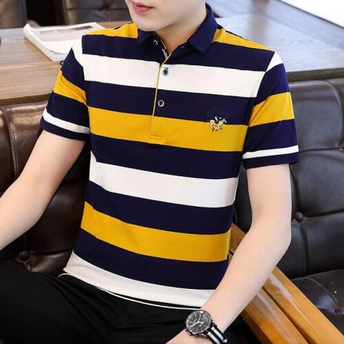 MANTLCONX New 2020 Summer Men Polo Shirt Brand Cotton Men Casual Male Polo Shirt Short Sleeve Breathable Soft Polo Shirt Striped