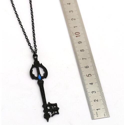 New Jewelry Kingdom Hearts Black Necklace Key Shape Chain Pendant Women Men Christmas Gift Choker Chaveiro Accessory Collar