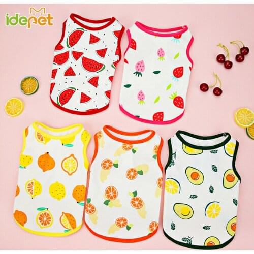 Pet Clothes Puppy Shirt For Dogs Strawberry Cat Vest Small Dog Clothing Pet T-shirt Summer Dog Vest Ropa Perro Yorkie Bulldog 35