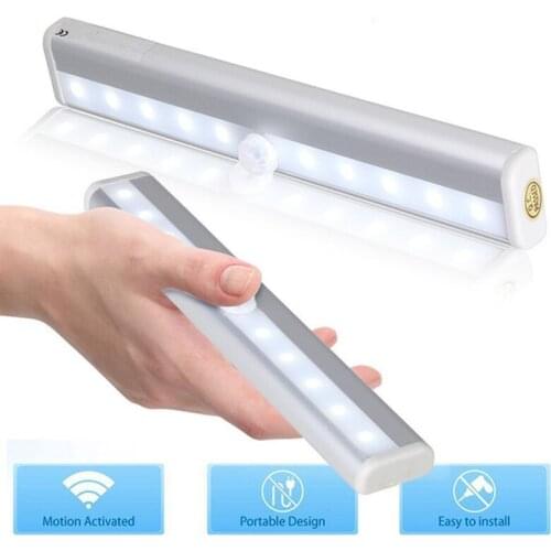 LED Portable Wireless PIR Motion Sensor Light Infrared Induction Lamp Bright Light Bar for Closet Cabinet Stairway Drawer Porch