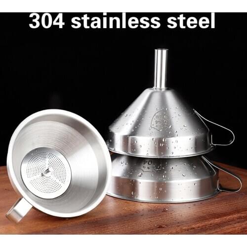 Stainless Steel Funnel Kitchen Oil Liquid Funnel Metal Funnel with Detachable Filter Wide Mouth Funnel for Canning Kitchen Tools