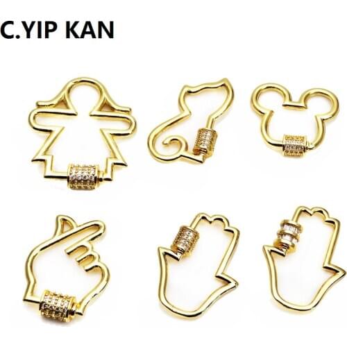 Jewelry making accessories Hip hop pop pendant chain hook spiral buckle pendant DIY necklace bracelet handmade