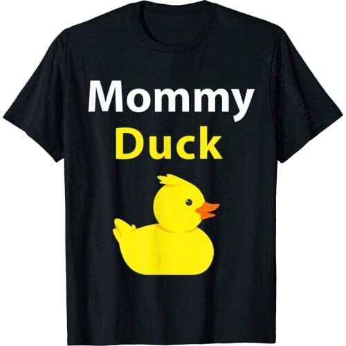 Funny Mommy Duck Rubber Duck Mom T-Shirt Cool Tops Shirt Cotton Men T Shirts Cool Funny