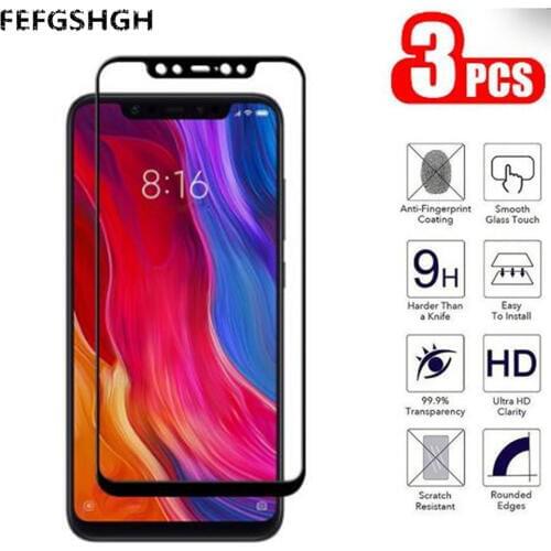 3Pcs Premium Tempered Glass Screen Protector For Xiaomi Mi 8 Lite Mi 8 SE Mi8 Full Cover Protective Film A2 Lite miA2 5x 6x