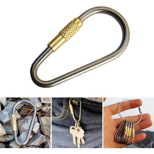 Screw Locking Carabiner Clips Small Titanium Alloy D-Ring Hooks, Dog Leads, Keys, Belts, Water Bottle, Camping, Backpack Buckle